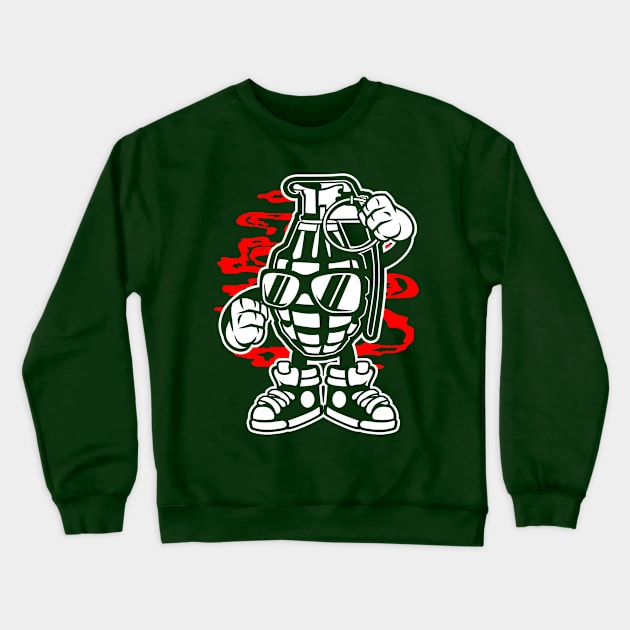 Grenade Kid Crewneck Sweatshirt by drewbacca